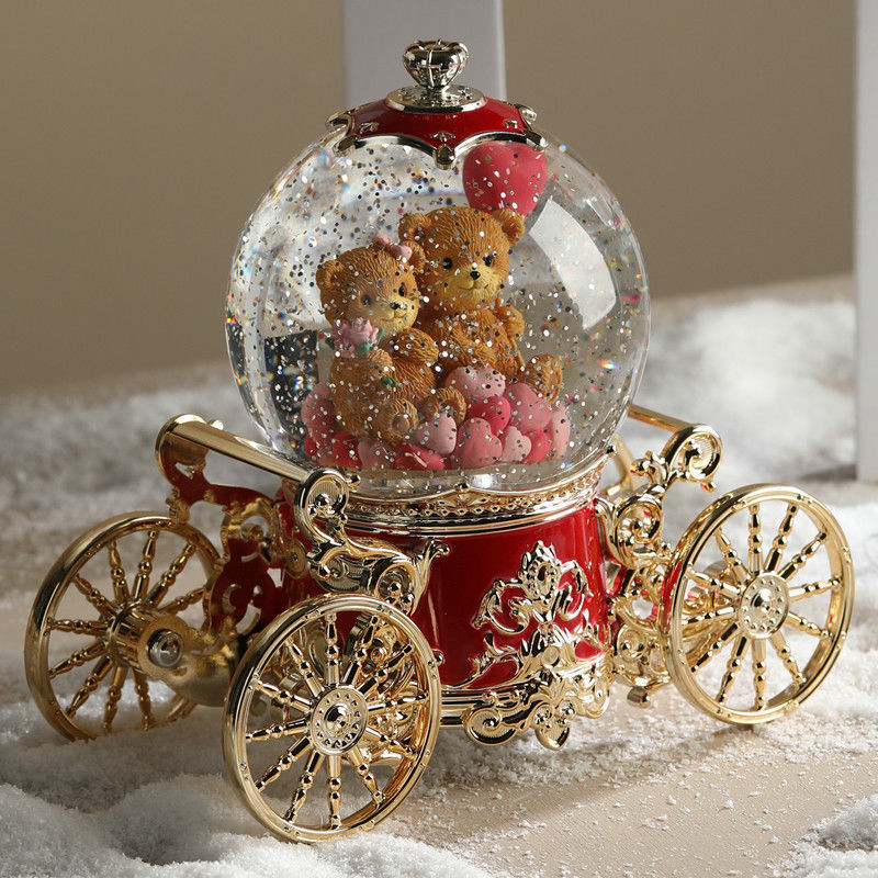 Rotating Music Box for Kids Home Ornaments Floating Snow Princess Music Box for Girl Children's Day Birthday Gift LE120