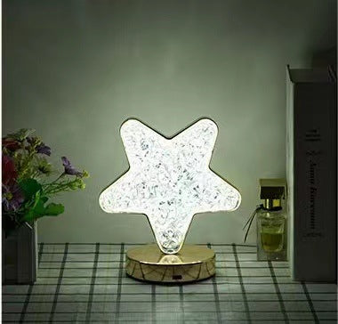 Crystal Touch Lamp Diamond Lamp Star And Moon Design Rechargeable Lamp