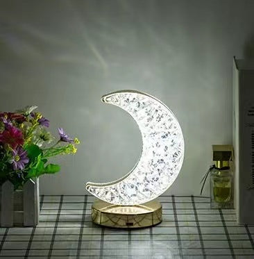 Crystal Touch Lamp Diamond Lamp Star And Moon Design Rechargeable Lamp