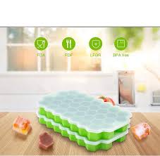 Push Pop Out Round Mini Ice Cube Trays With plastic cover Flexible Silicone Bottom