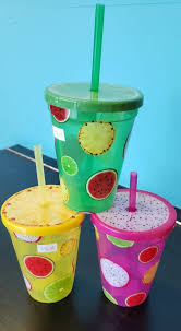 3 Pcs - Reusable Fruit Straw Glass for kids