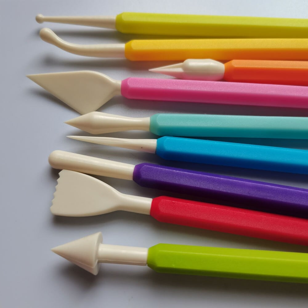 9pcs/Set Polymer Clay Tool Flower Fondant Cake Decorating