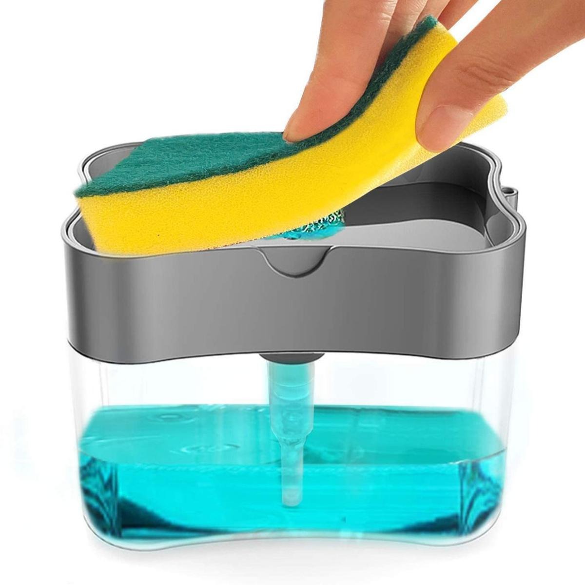 Multi-Function Soap Dispensing Dishwashing Sponge Holder