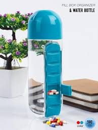 Daily Pill Box Organizer with Water Bottle